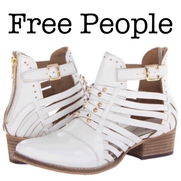 Free People Matisse Waylon White Leather Booties Size 6 - Picture 1 of 12